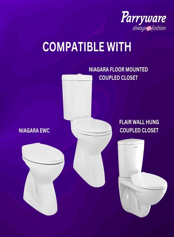 Parryware Durasheen Soft Close Toilet Seat Cover with Adjustable Hinges | Eco-friendly Material with Superior Finish | Round Shape & Ultra White Colour | Western Commode | Bathroom Fixtures (E82921C) - Image 3